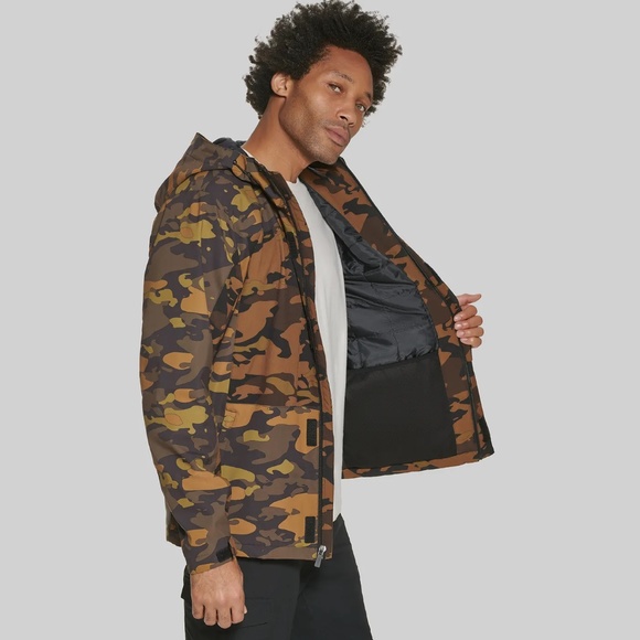 BASS OUTDOOR Storm Camouflage Water-Resistant Hiking Tech Olive Camo Jacket - Picture 7 of 7